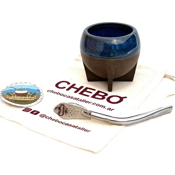 Producto - MATE Esmaltado Azul + BOMBILLA + STIKER   (Edición Limitada)