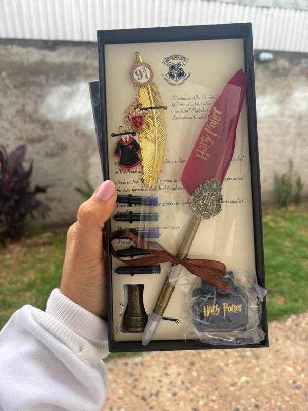 Producto - Set pluma con tinta, 5 puntas y marca libros Gryffindor