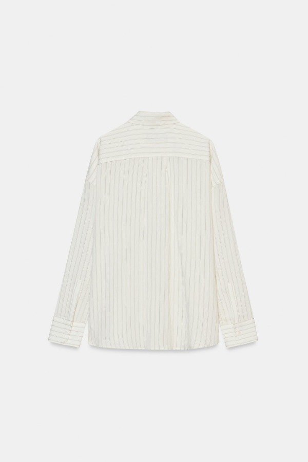 Producto - Camisa rayas fluida blanca Zara - 1