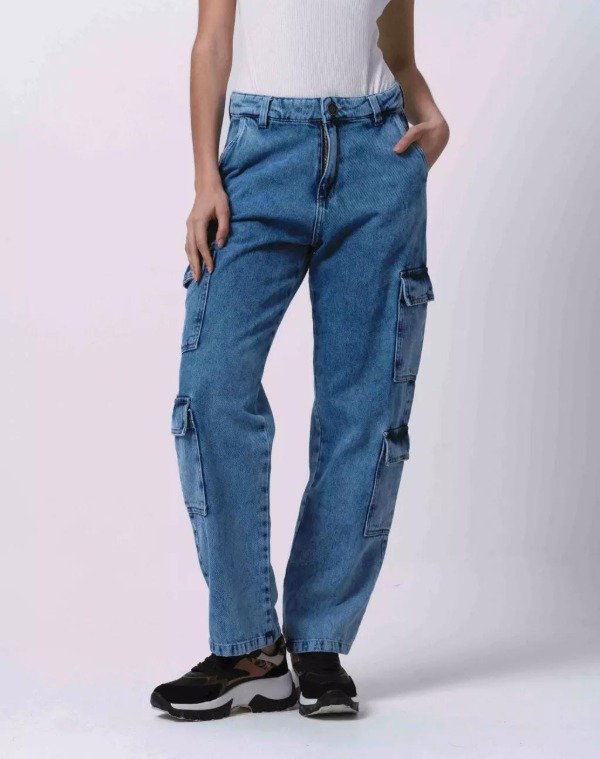 Producto - JEANS CELESTE CARGO GABUCCI