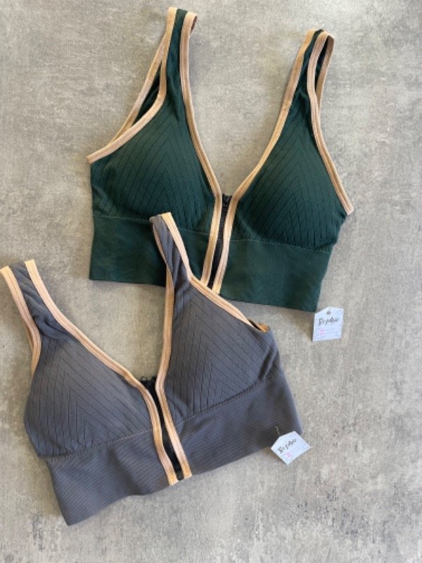 Producto - TOP LINA VERDE + TOP LINA GRIS