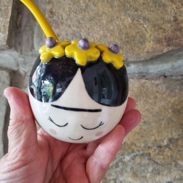 Producto - Mate Frida Flores amarillas