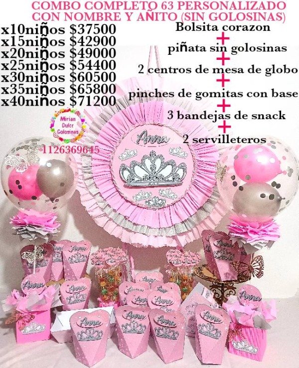 Producto - Combo completo 63 corona sin golosinas