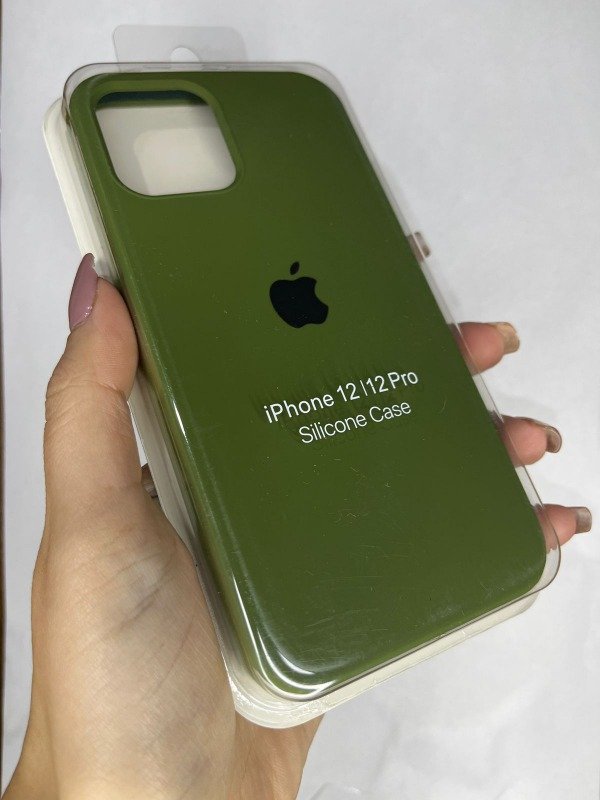 Producto - Iph 12 / iph 12 pro silicona case verde oscuro