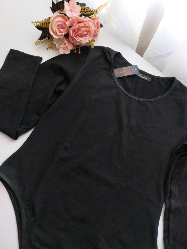 Producto - Body de algodón Melifera Negro por talles