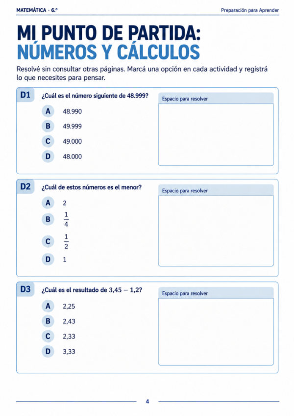 Producto - Matemática 6to grado: Preparación Prueba Aprender - 3