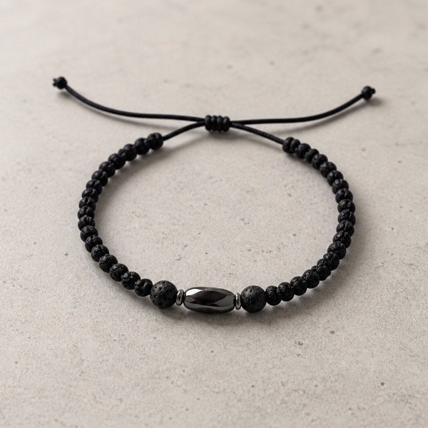 Producto - Pulsera VIKINGO con hematita y piedra volcanica