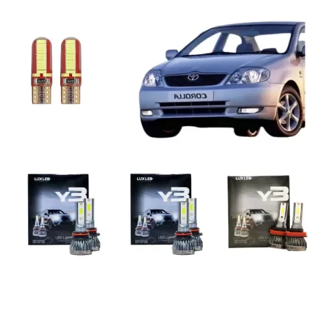 Producto - Kit Cree Led Y3 Luz Baja Alta Y Antiniebla Toyota Corolla Hasta 2005