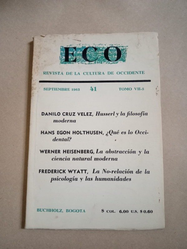 Producto - Eco #41 (Tomo VII-5) - Cruz Velez Holthusen Heisenberg - Septiembre 1963