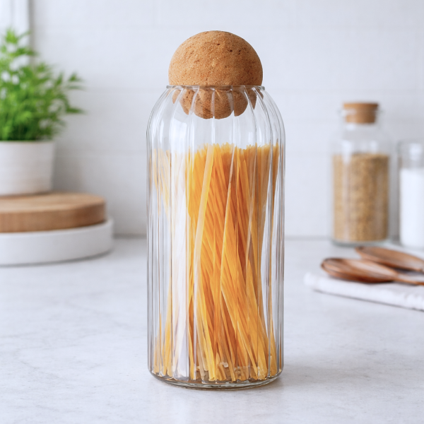 Producto - Frasco acanalado tapa corcho 25 cm