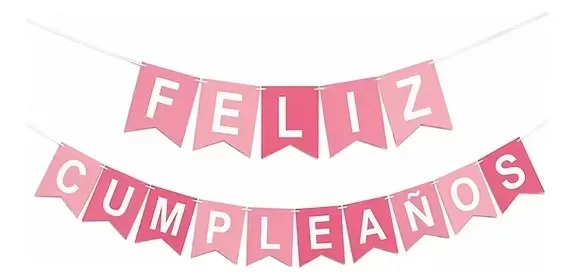 Producto - Banderín Gigante Feliz Cumpleaños Combinado Rosa