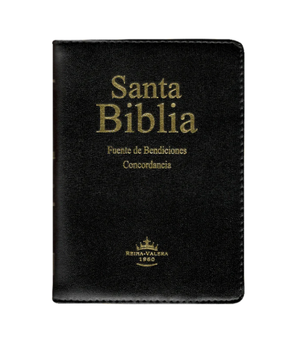 Producto - BIBLIA RVR COMPACTA FUENTE DE BENDICIONES CON CIERRE E ÍNDICE NEGRO