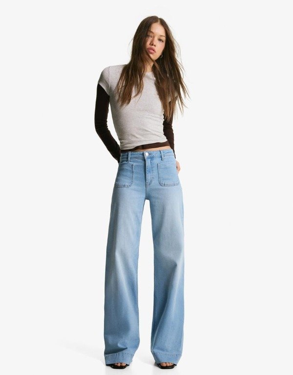 Producto - Jean wide leg tiro alto Bershka - 2