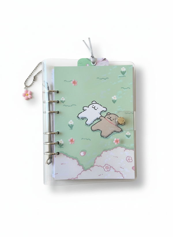 Producto - Agenda perpetua Kawaii Perritos Maltese Bullet Journal 6 Rings Binder