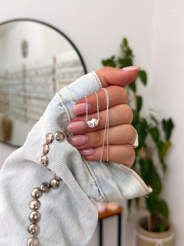 Producto - Cadenita acero blanco pelota irregular