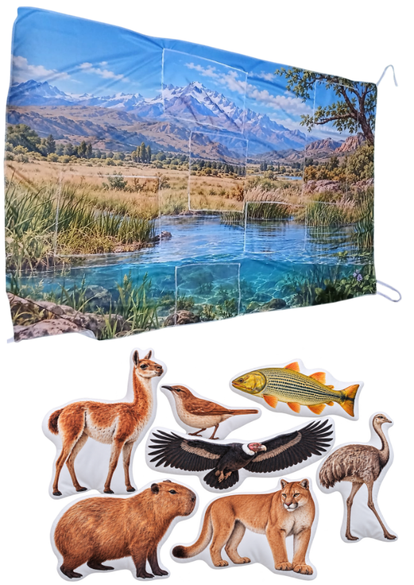 Producto - Telón bolsillero argentina y animales autoctonos