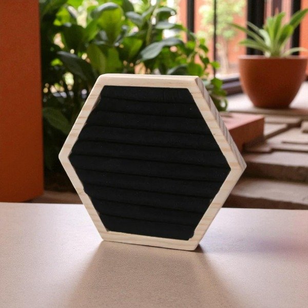 Producto - Exhibidor Biju Anillos Hexagonal Madera