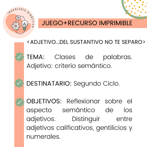 Producto - Adjetivo... del sustantivo no te separo