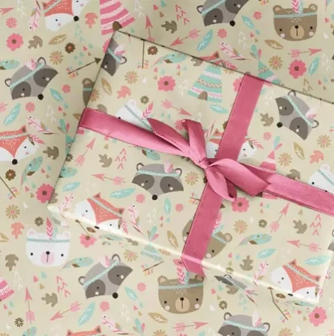 Producto - Papel de Regalo 70x100cm Animalitos nordicos indie