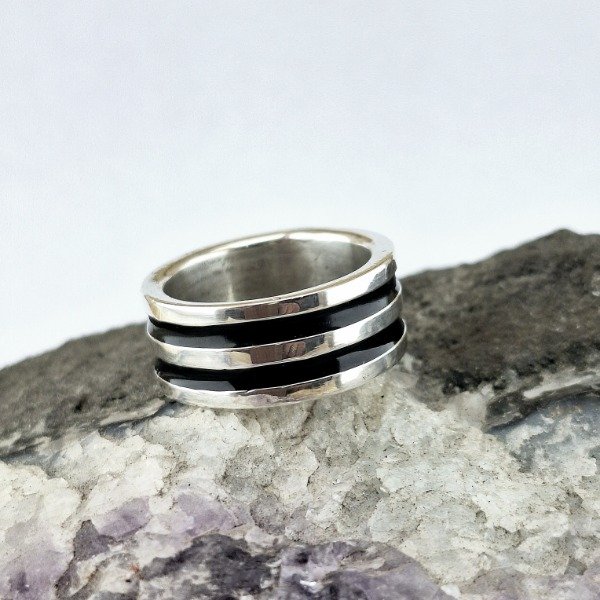 Producto - Anillo Hombre Doble Linea 10mm