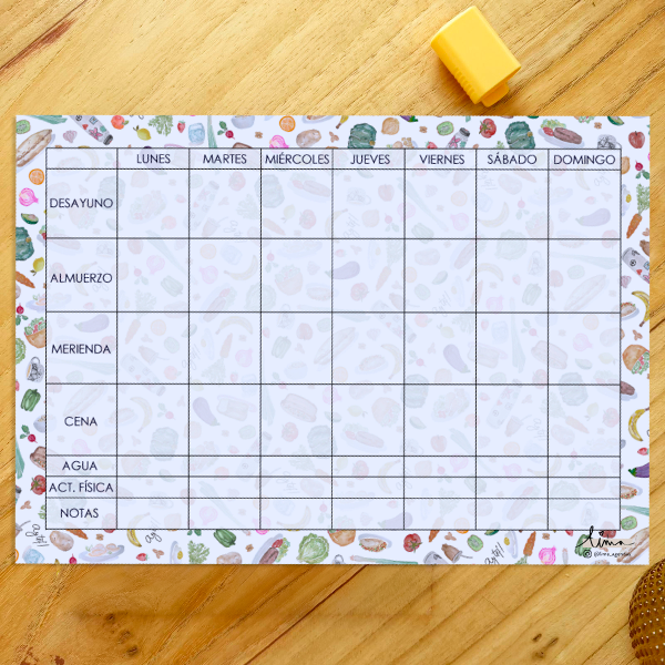 Producto - Planner de menú -PREVENTA