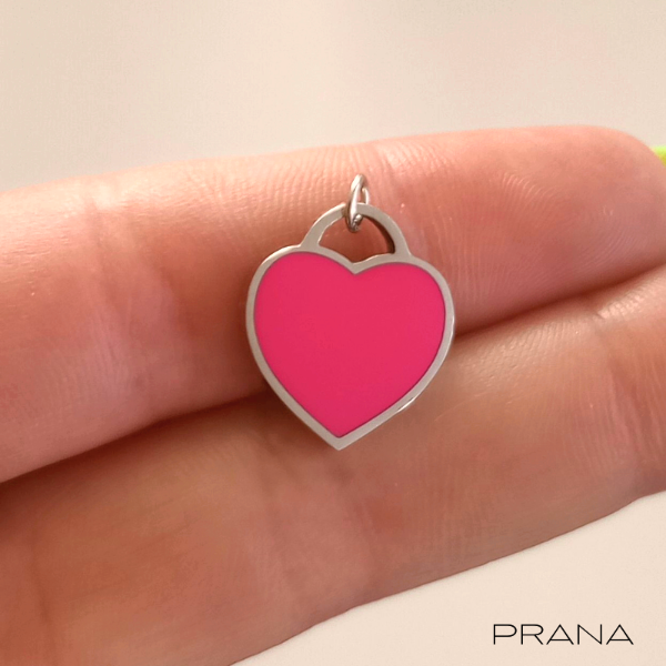 Producto - Dije Corazón Fucsia - Acero Q.