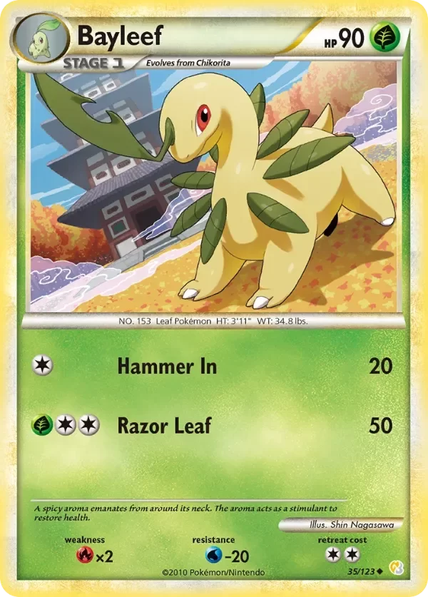 Producto - Bayleef 35/123 Uncommon HeartGold AND SoulSilver Pokemon