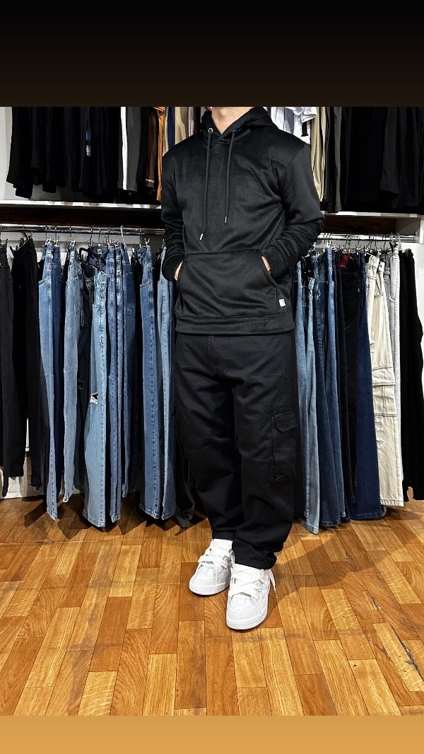 Producto - Jean mom cargo negro