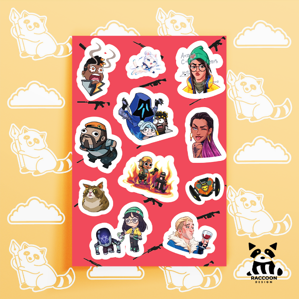 Producto - Plancha de Stickers Valorant 1