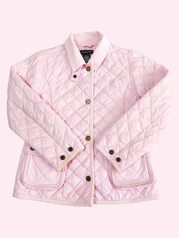 Producto - Campera matelasse rosa con detalles microcorderoy Polo 6 años