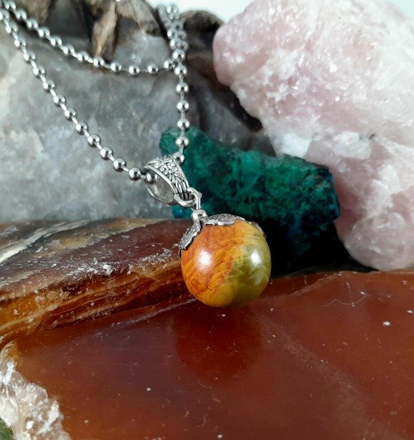 Producto - Dije esfera Ónix y cadena de acero - 2