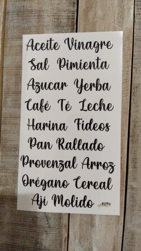 Producto - UV Medianas 16x28cm Etiquetas cocina #1