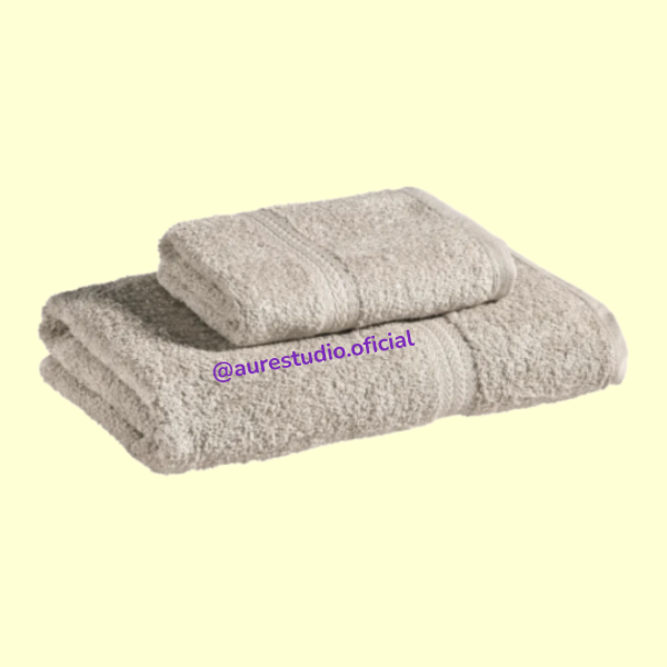 Producto - JUEGO DE TOALLA Y TOALLÓN BEIGE 400G DANUBIO