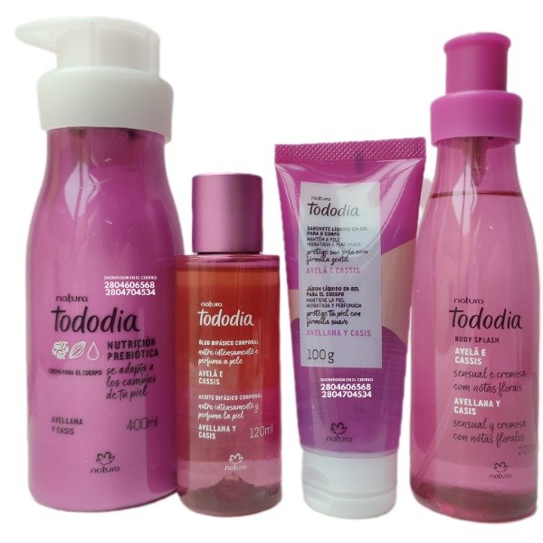 Producto - hidratante 400ml Body splash 200ml Aceite bifásico120 ml Jabón líquido 100gr