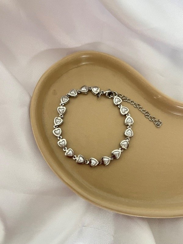 Producto - Pulsera corazones - acero