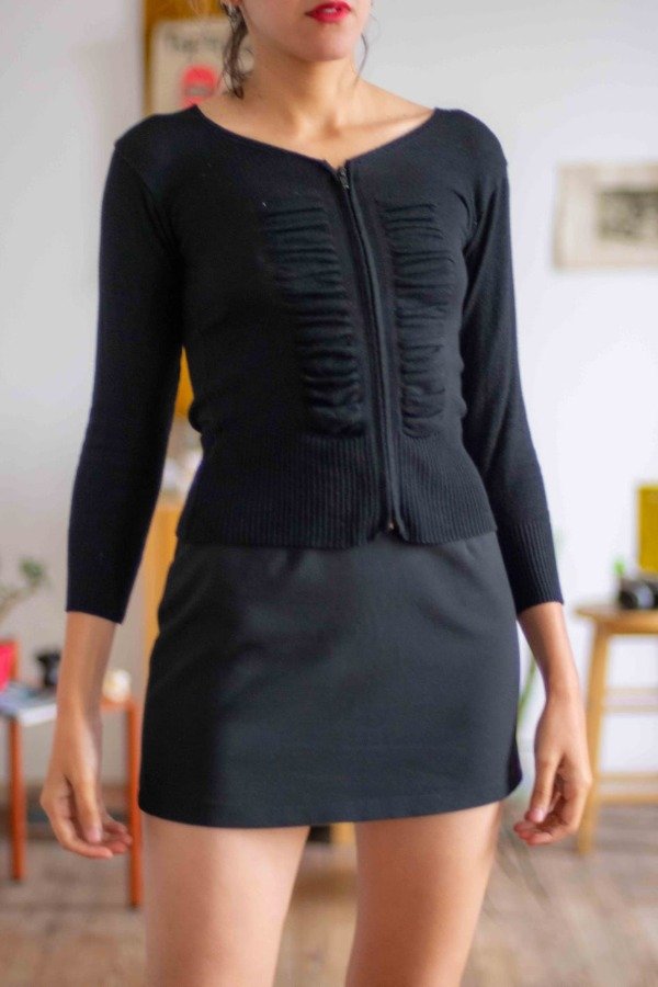 Producto - Camperita Tejida Frunces Talle: S-