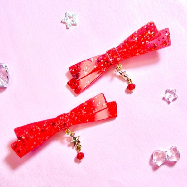 Producto - Hebillas Moñitos Navidad (Base Dorada),