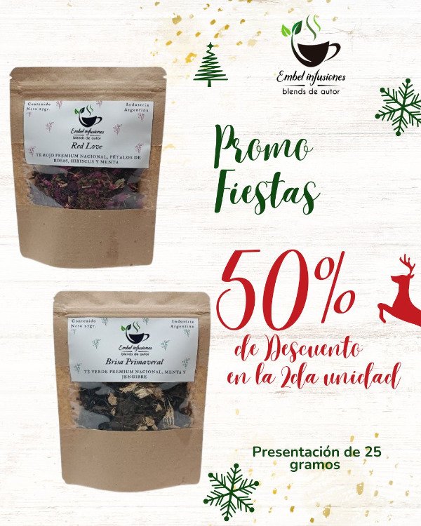 Producto - 2 blends de té de 25gr. el 2do al - 50 de descuento