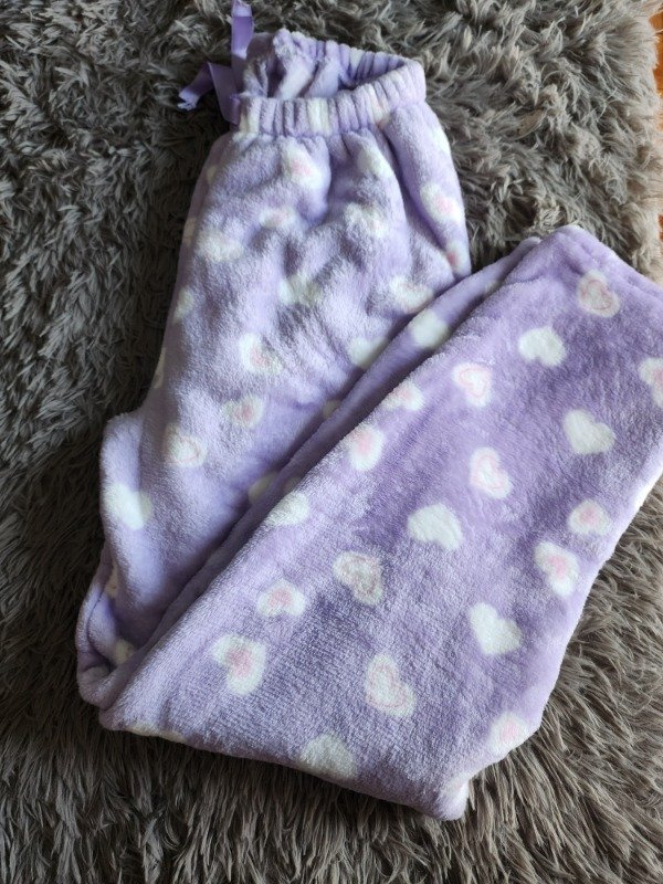 Producto - Pantalon polar soft Lila corazones