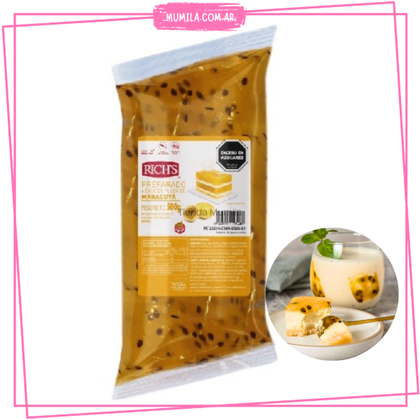 Producto - Relleno Maracuya Richs 500gr pulpa salsa fruta