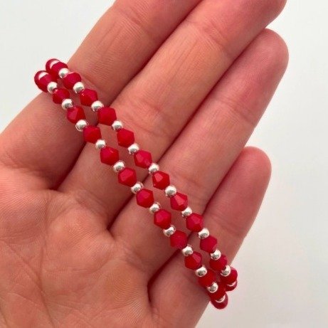 Producto - Collar Cristal Bicono Rojo