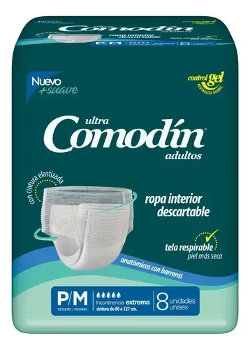 Producto - Ropa interior descartable unisex Comodín P/M x8