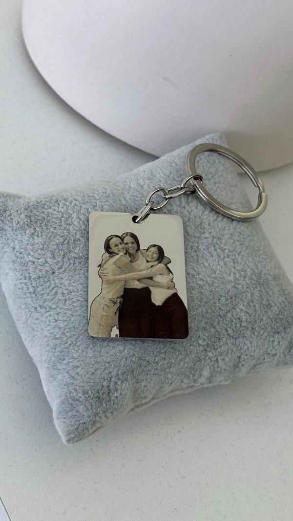 Producto - Llavero rectangular personalizado 4cm ACERO - 1