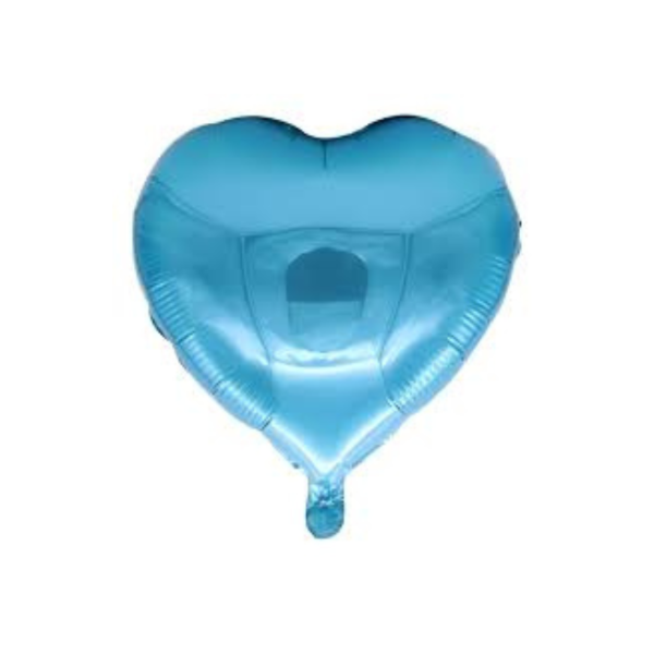 Producto - Globo corazón 10" (25cm) color celeste x10un
