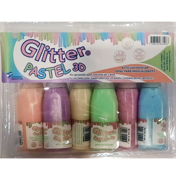 Producto - PLASTICOLA/ADHESIVO MAGICOLOR GLITTER PASTEL