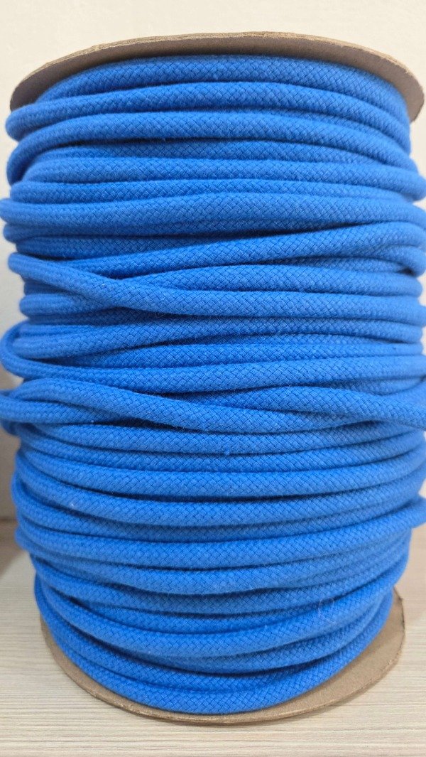 Producto - Cordon de algodón trenzado 6mm AZUL FRANCIA
