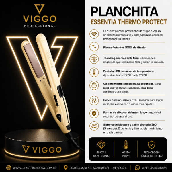 Producto - Planchita VIGGO ESSENTIA THERMO PROTECT - ARENA