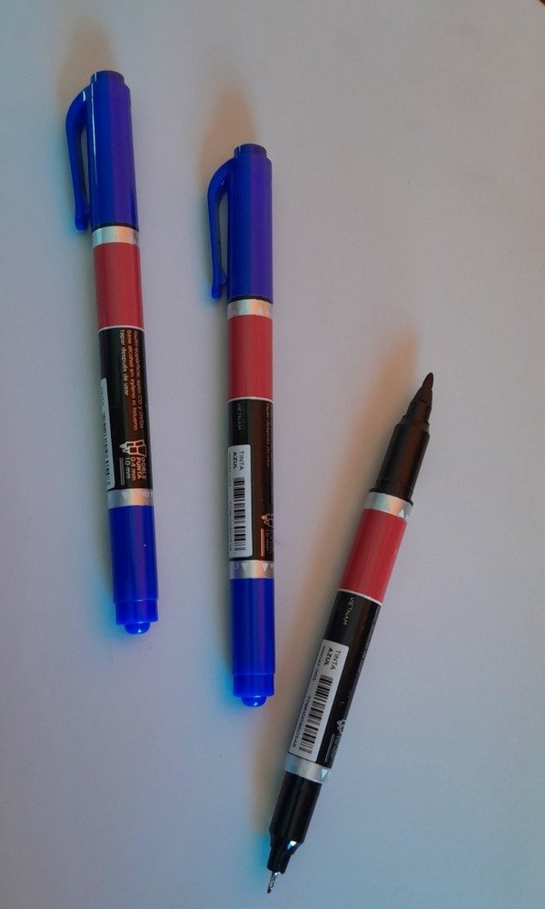 Producto - Marcador permanente azul doble punta Filgo