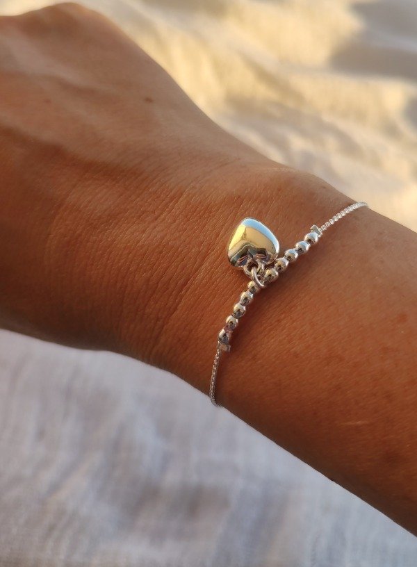 Producto - Pulsera corazón acero blanco