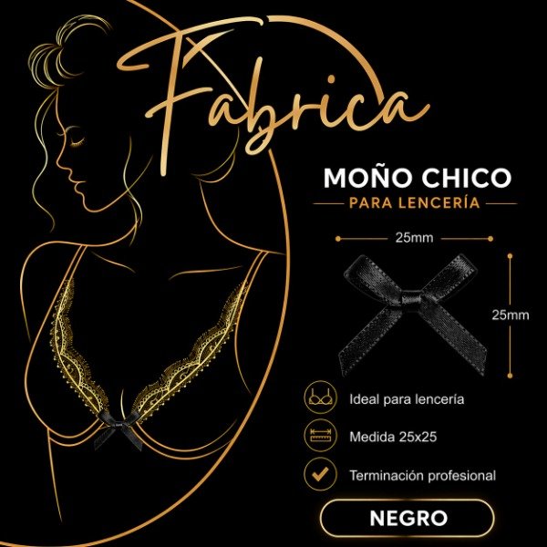 Producto - Moño Chico Negro (1 unidad)